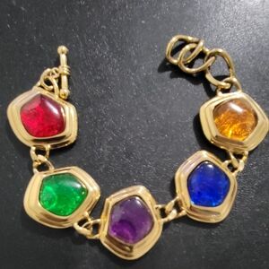 Kjl by Avon  Multi color and goldtone braclet